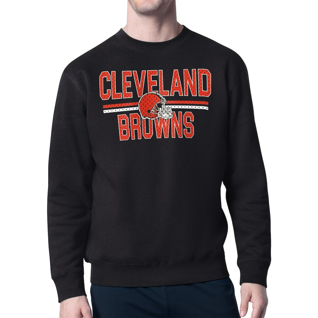 Cleveland Browns Starter Team Mesh Print Graphic Pullover Sweatshirt - Black outlet