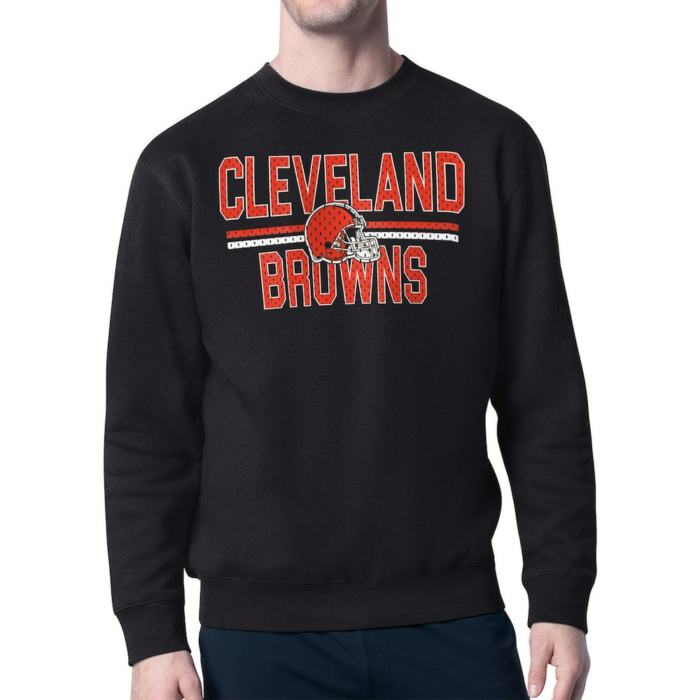 Cleveland Browns Starter Team Mesh Print Graphic Pullover Sweatshirt - Black outlet