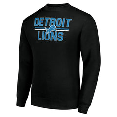 Detroit Lions Starter Team Mesh Print Graphic Pullover Sweatshirt - Black on sale