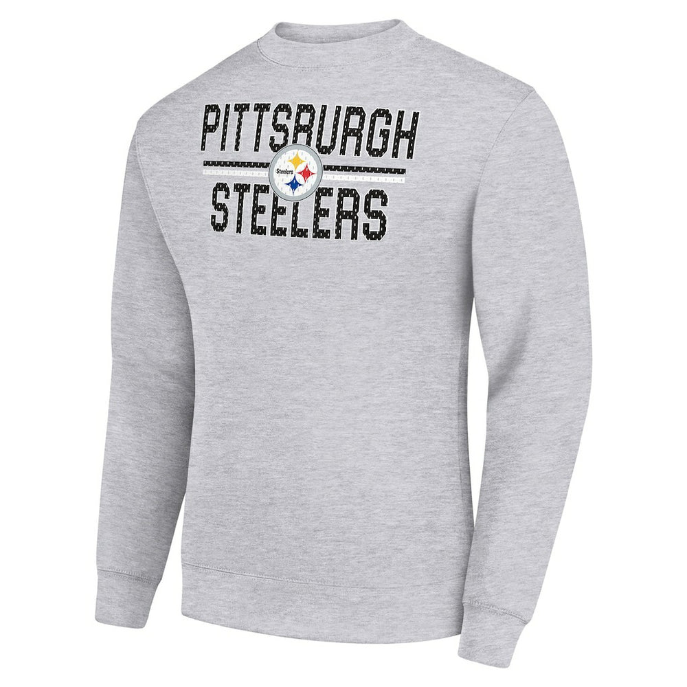 Pittsburgh Steelers Starter Team Mesh Print Graphic Pullover Sweatshirt - Heather Gray for sale