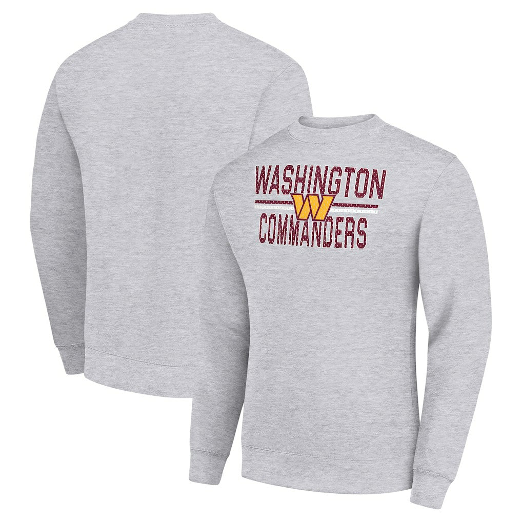 Washington Commanders Starter Team Mesh Print Graphic Pullover Sweatshirt - Heather Gray online