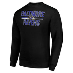 Baltimore Ravens Starter Team Mesh Print Graphic Pullover Sweatshirt - Black discount