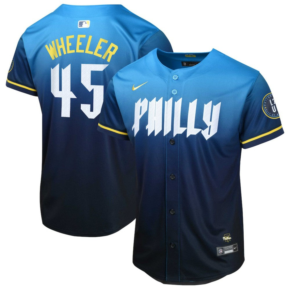 Zack Wheeler Philadelphia Phillies Youth 2024 City Connect Limited Player Jersey - Blue | Nike