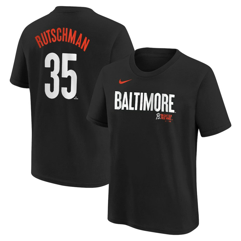 Adley Rutschman Baltimore Orioles Youth Fuse City Connect Name & Number T-Shirt - Black | Nike