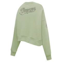 Texas Rangers Pro Standard Women's Neutral Oversized Boxy Cropped Pullover Sweatshirt - Green