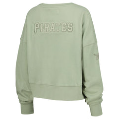 Pittsburgh Pirates Pro Standard Women's Neutral Oversized Boxy Cropped Pullover Sweatshirt - Green