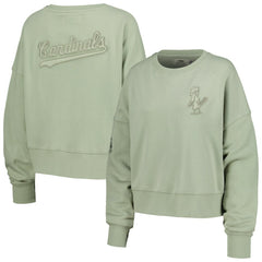 St. Louis Cardinals Pro Standard Women's Neutral Oversized Boxy Cropped Pullover Sweatshirt - Green