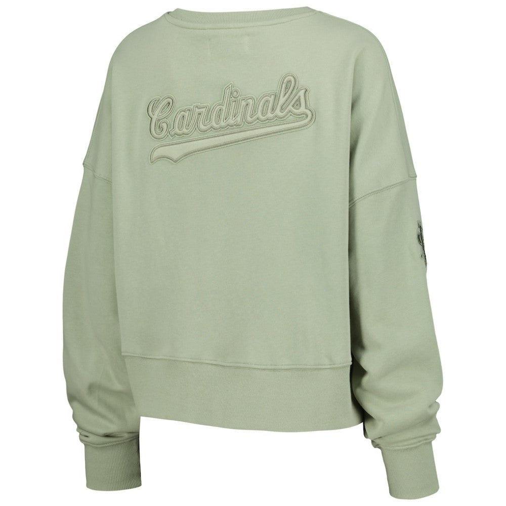 St. Louis Cardinals Pro Standard Women's Neutral Oversized Boxy Cropped Pullover Sweatshirt - Green