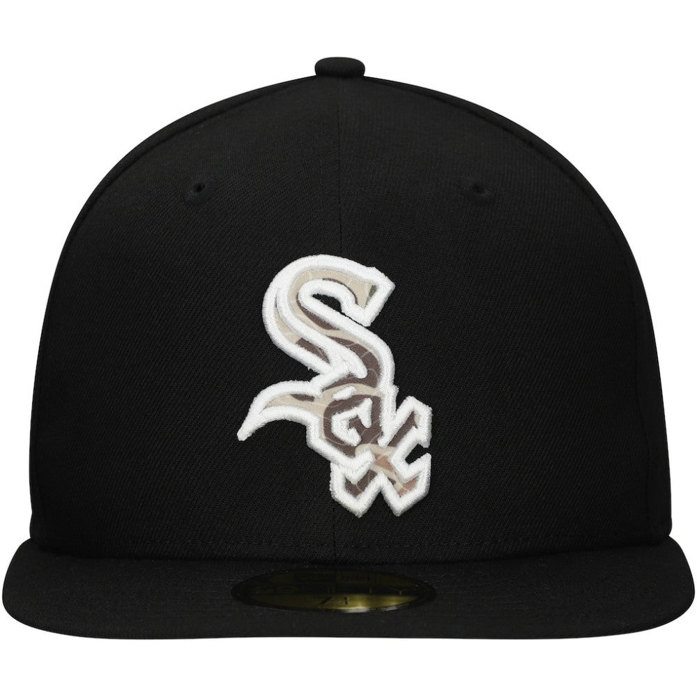Chicago White Sox Troop Chant Camo Undervisor 59FIFTY Fitted Hat - Black | New Era
