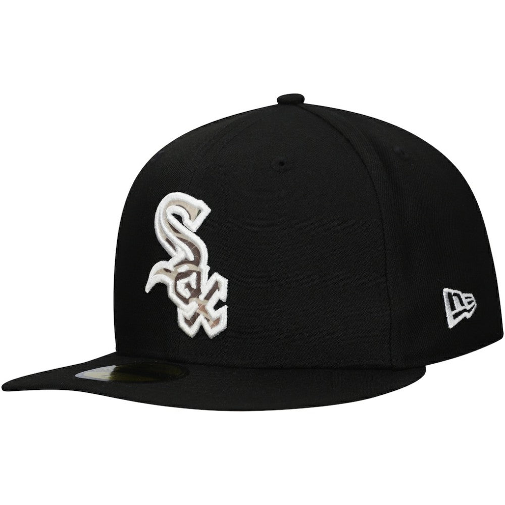 Chicago White Sox Troop Chant Camo Undervisor 59FIFTY Fitted Hat - Black | New Era