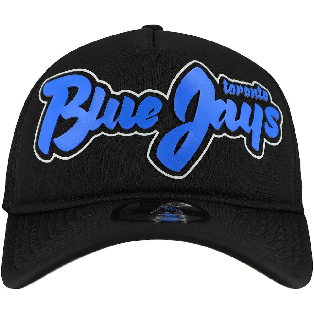 Toronto Blue Jays Retro Bold A-Frame Trucker 9FORTY Adjustable Hat - Black | New Era