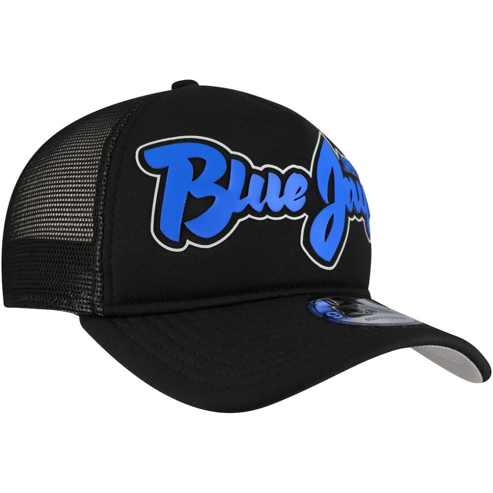 Toronto Blue Jays Retro Bold A-Frame Trucker 9FORTY Adjustable Hat - Black | New Era