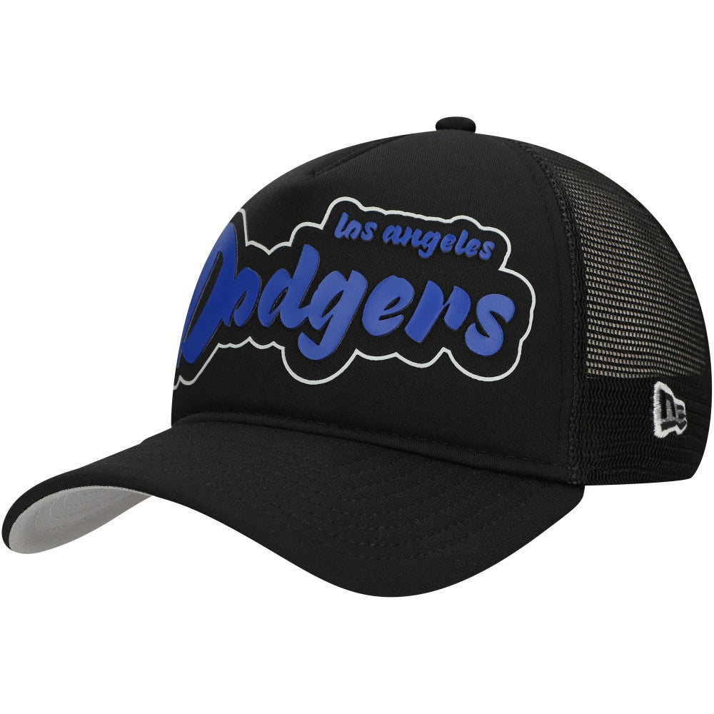 Los Angeles Dodgers Retro Bold A-Frame Trucker 9FORTY Adjustable Hat - Black | New Era