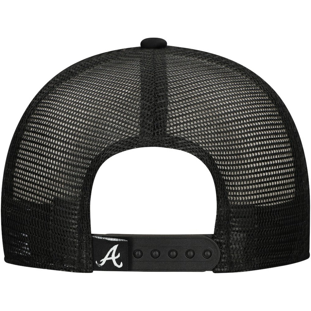 Atlanta Braves Retro Bold A-Frame Trucker 9FORTY Adjustable Hat - Black | New Era