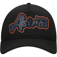 Houston Astros Retro Bold A-Frame Trucker 9FORTY Adjustable Hat - Black | New Era