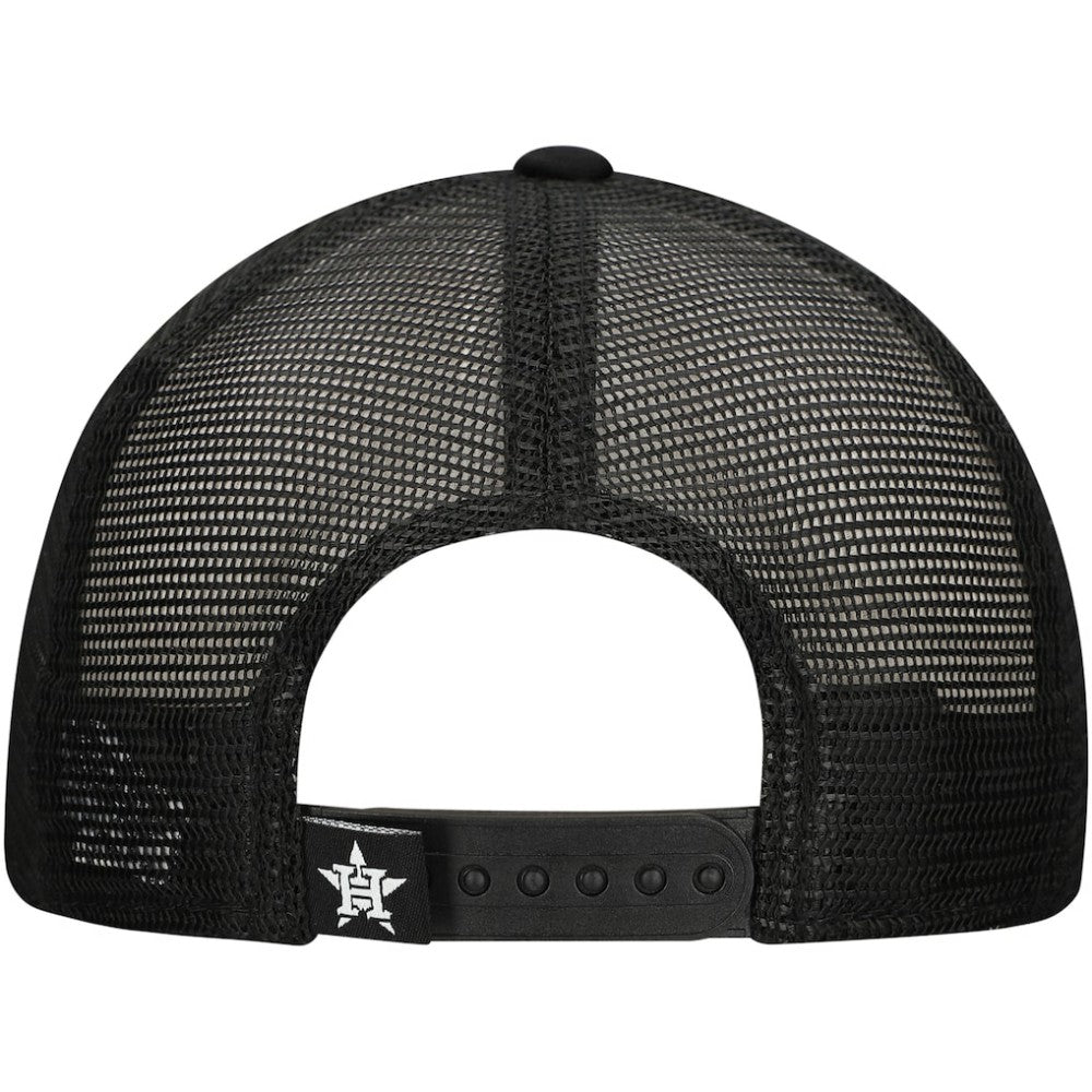 Houston Astros Retro Bold A-Frame Trucker 9FORTY Adjustable Hat - Black | New Era