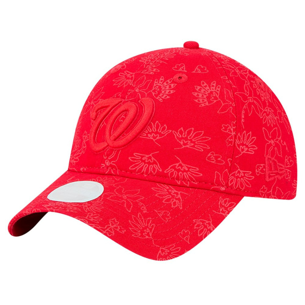 Washington Nationals Women's Tonal Floral 9TWENTY Adjustable Hat - Red | New Era