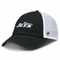 New York Jets Trucker Adjustable Hat - Black/White on sale