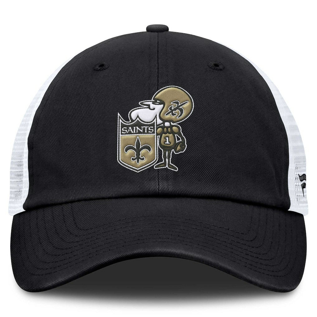 New Orleans Saints Basic Vintage Trucker Adjustable Hat - Black discount