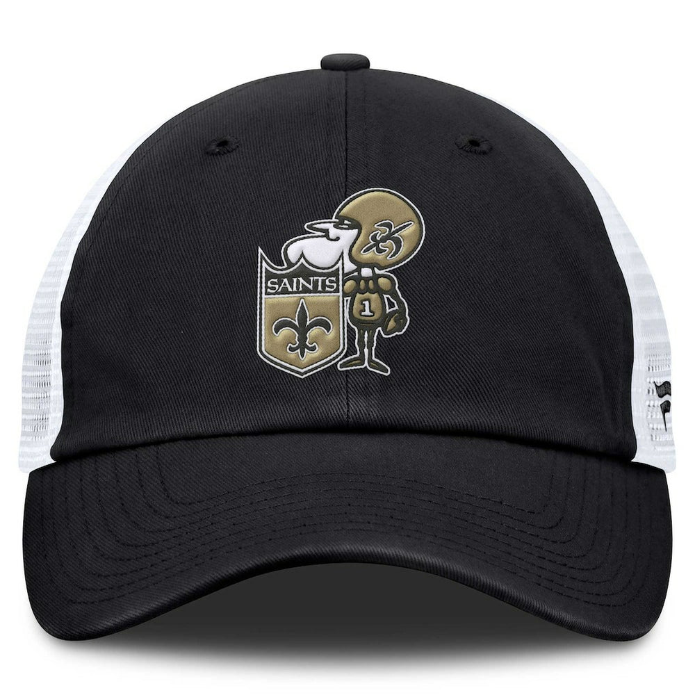 New Orleans Saints Basic Vintage Trucker Adjustable Hat - Black discount