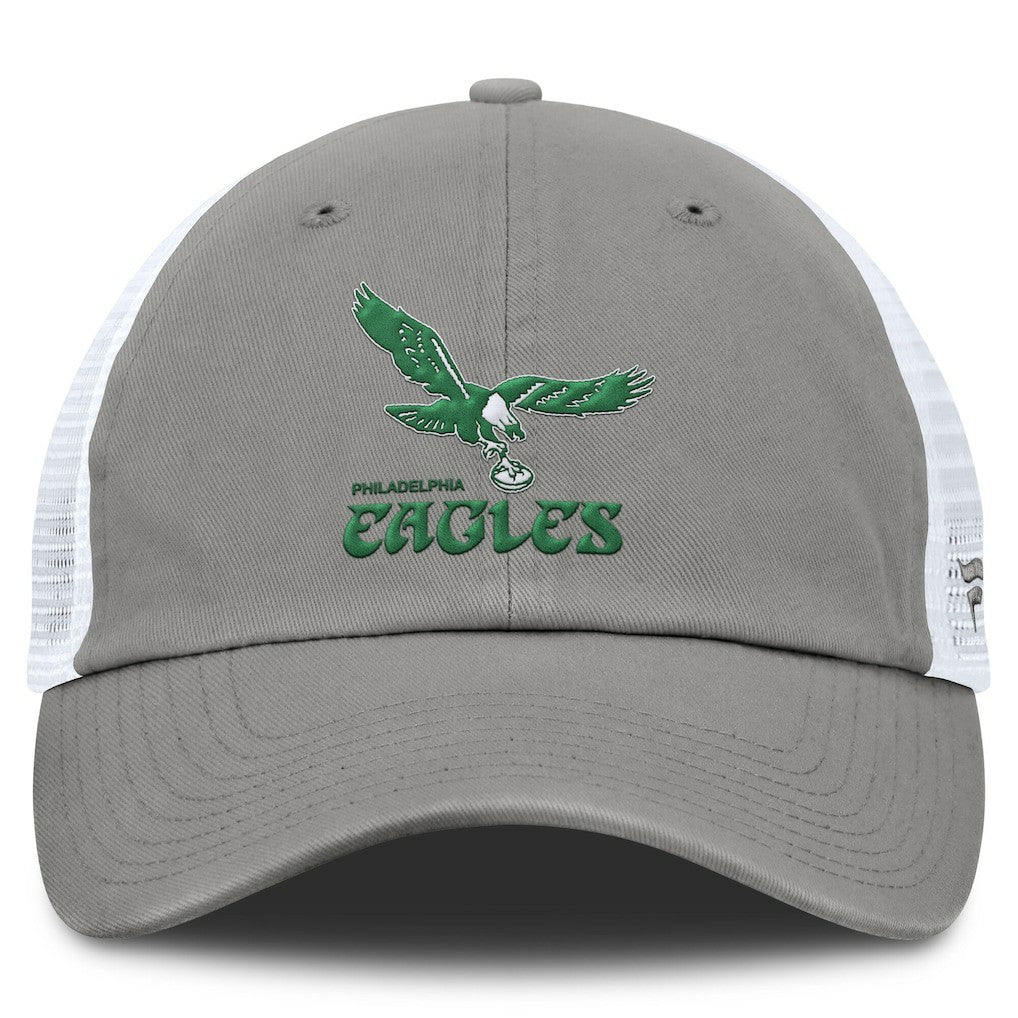 Philadelphia Eagles Vintage Trucker Adjustable Hat - Gray/White discount