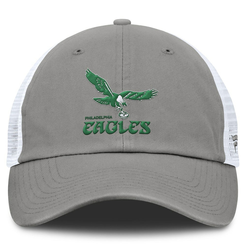 Philadelphia Eagles Vintage Trucker Adjustable Hat - Gray/White discount