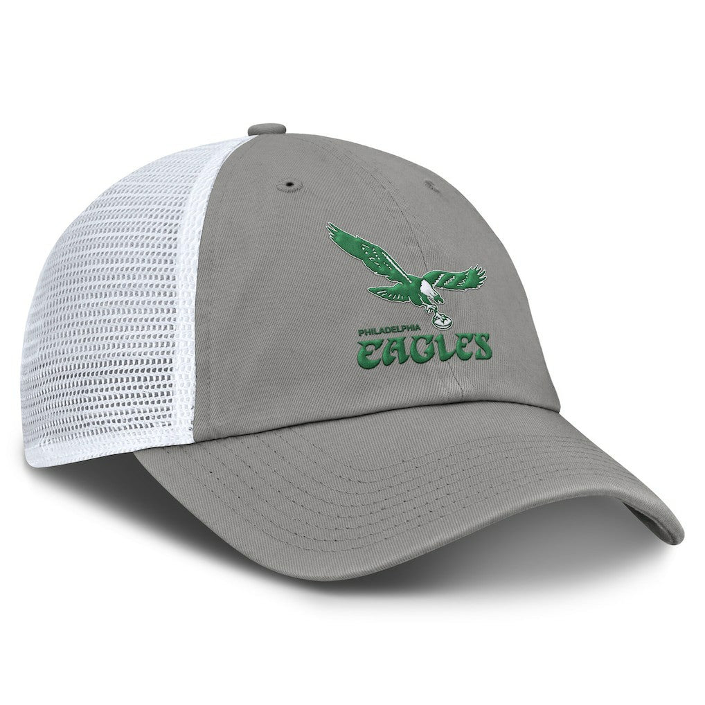Philadelphia Eagles Vintage Trucker Adjustable Hat - Gray/White discount