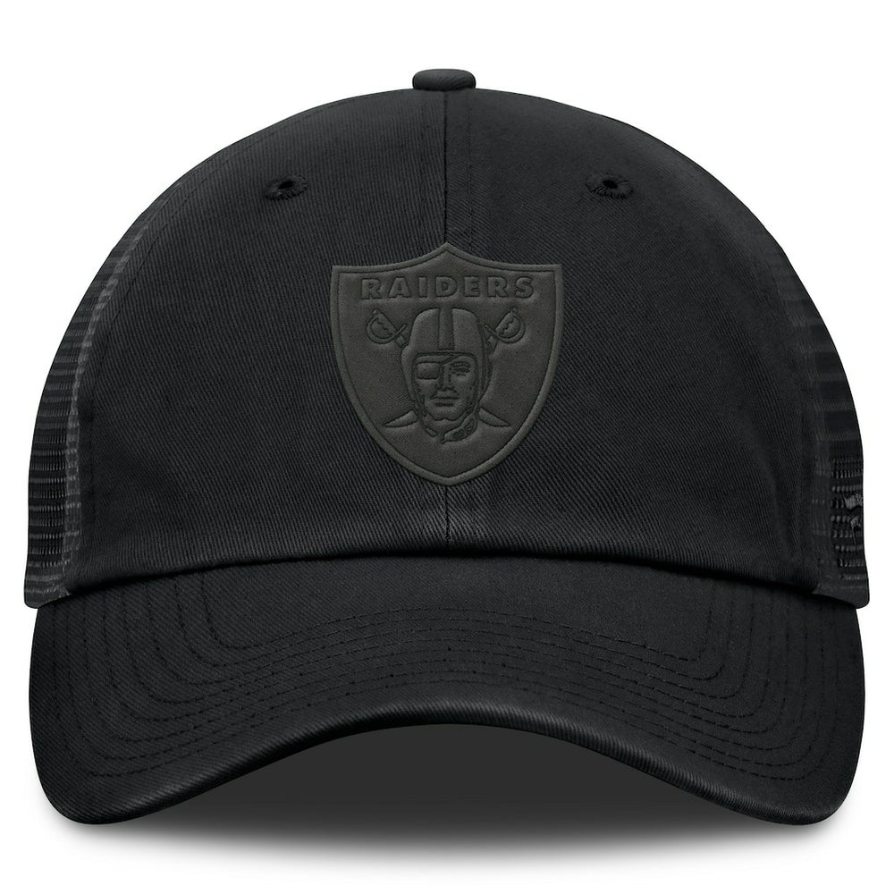 Las Vegas Raiders Basic Black on Black Trucker Adjustable Hat discount