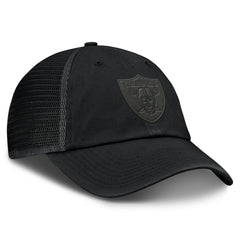 Las Vegas Raiders Basic Black on Black Trucker Adjustable Hat discount