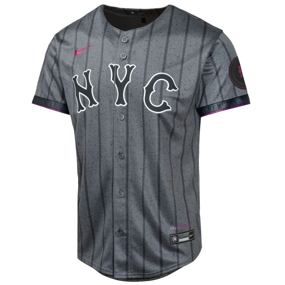 Brandon Nimmo New York Mets Youth 2024 City Connect Limited Player Jersey - Graphite | Nike