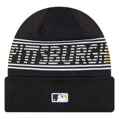 Pittsburgh Pirates Authentic Collection Cuffed Knit Hat - Black | New Era