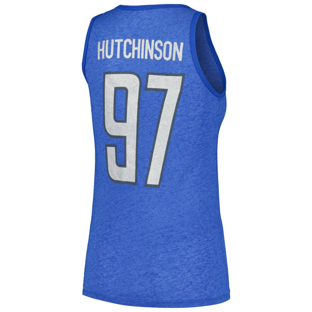 Aidan Hutchinson Detroit Lions Majestic Threads Women's Name & Number Tri-Blend Tank Top - Heather Blue cheap