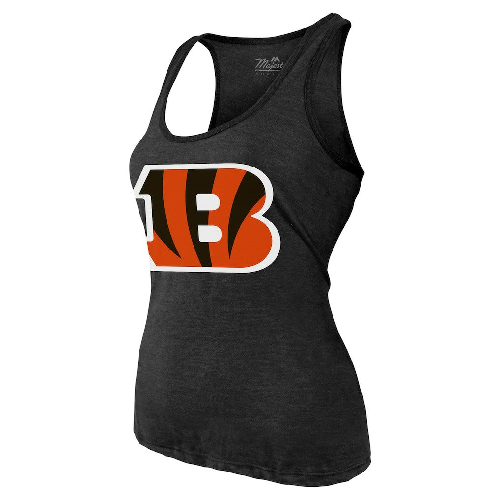 Joe Burrow Cincinnati Bengals Majestic Threads Women's Name & Number Tri-Blend Tank Top - Black discount