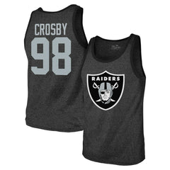 Maxx Crosby Las Vegas Raiders Majestic Threads Tri-Blend Player Name & Number Tank Top - Black online