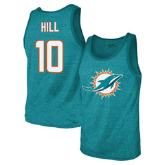 Tyreek Hill Miami Dolphins Majestic Threads Tri-Blend Player Name & Number Tank Top - Aqua discount