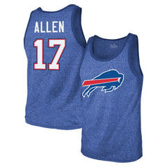 Josh Allen Buffalo Bills Majestic Threads Tri-Blend Player Name & Number Tank Top - Royal on sale
