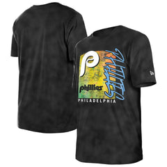 Philadelphia Phillies Women's Sport Classics Enzyme Wash Oversized T-Shirt - Black | New Era