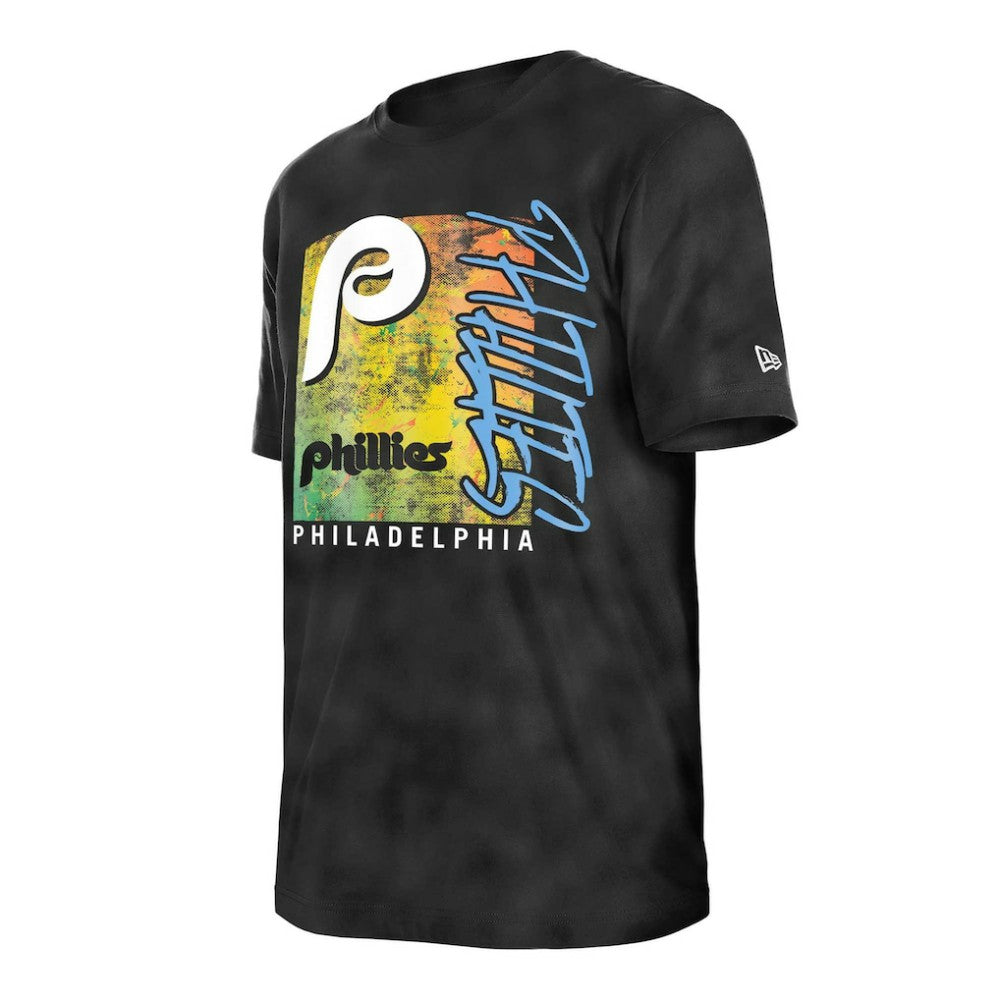 Philadelphia Phillies Women's Sport Classics Enzyme Wash Oversized T-Shirt - Black | New Era