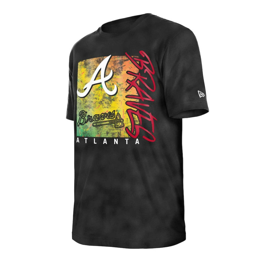 Atlanta Braves Women's Sport Classics Enzyme Wash Oversized T-Shirt - Black | New Era