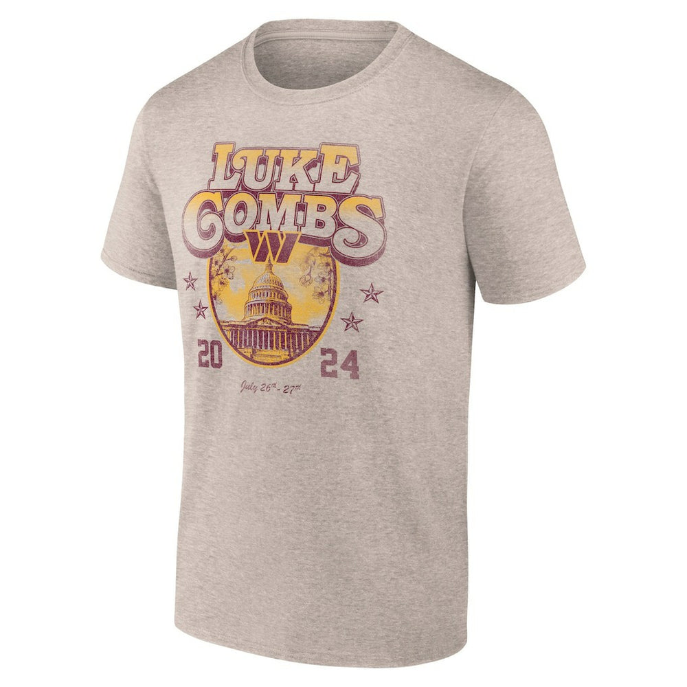 Luke Combs x Washington Commanders Growin' Up and Gettin' Old Tour T-Shirt - Tan cheap