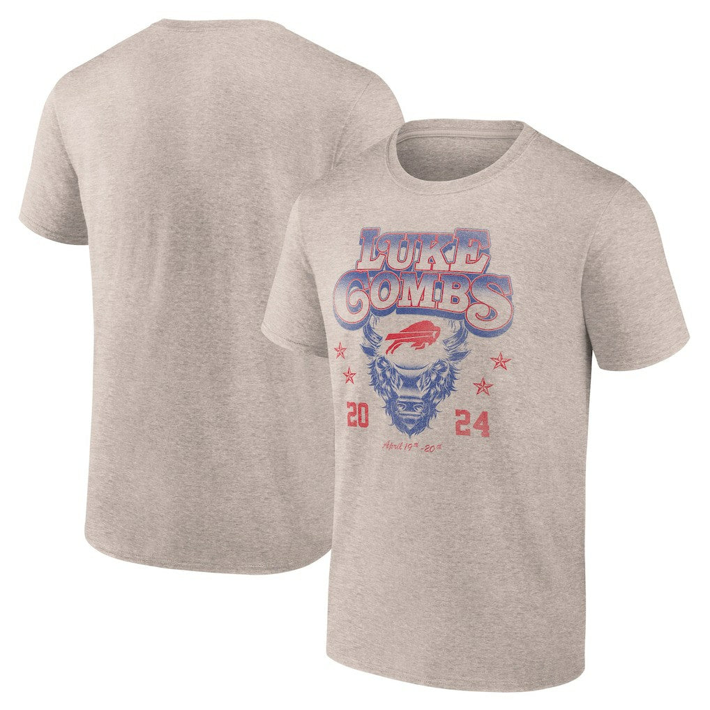 Luke Combs x Buffalo Bills Growin' Up and Gettin' Old Tour T-Shirt - Tan online