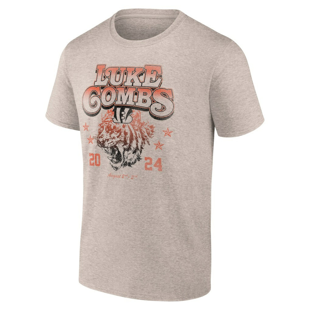 Luke Combs x Cincinnati Bengals Growin' Up and Gettin' Old Tour T-Shirt - Tan discount