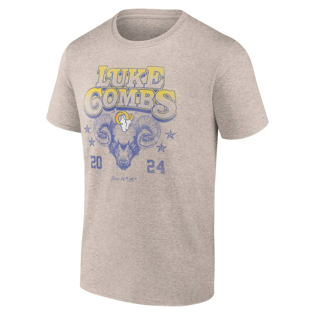 Luke Combs x Los Angeles Rams Growin' Up and Gettin' Old Tour T-Shirt - Tan discount