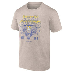 Luke Combs x Los Angeles Rams Growin' Up and Gettin' Old Tour T-Shirt - Tan discount