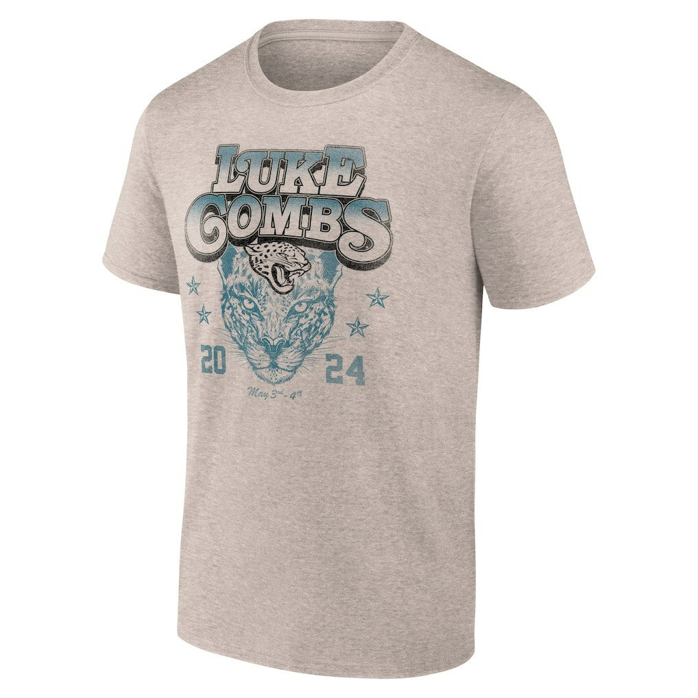 Luke Combs x Jacksonville Jaguars Growin' Up and Gettin' Old Tour T-Shirt - Tan cheap