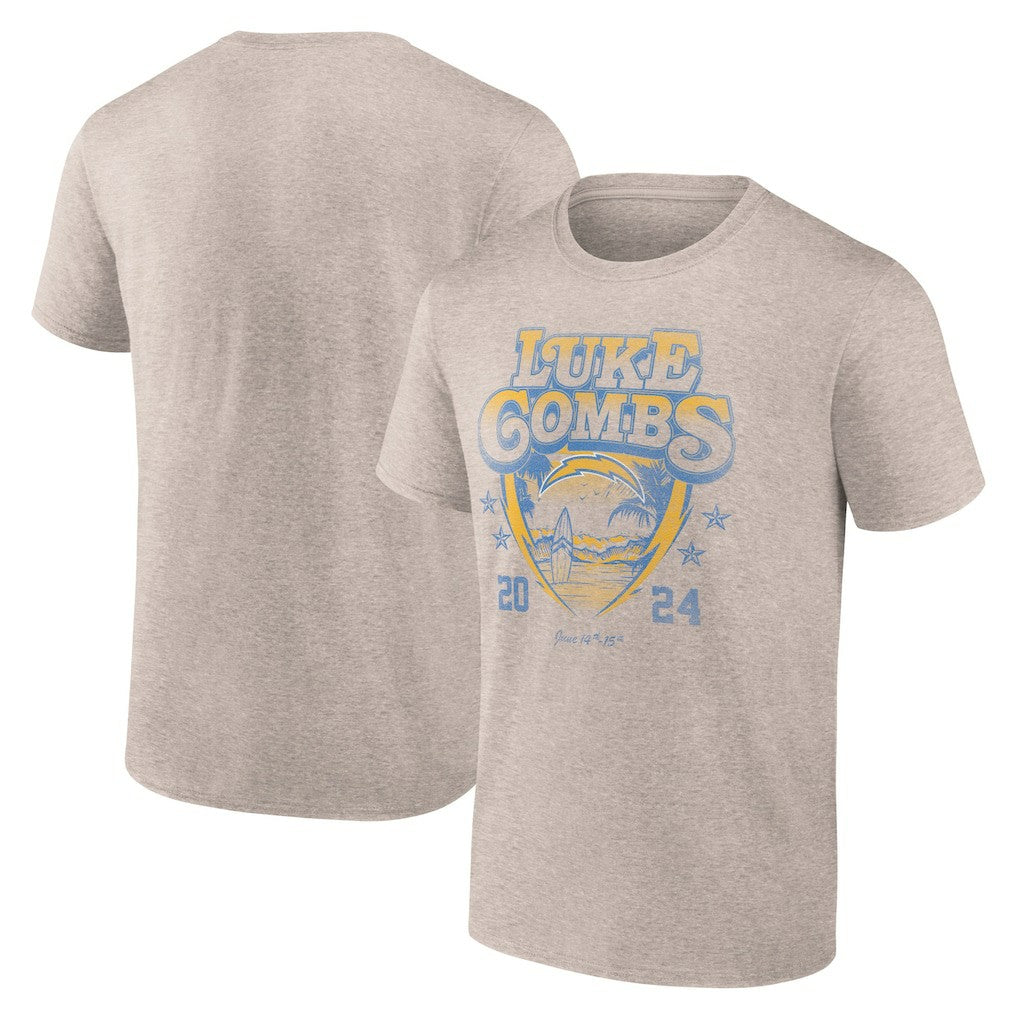 Luke Combs x Los Angeles Chargers Growin' Up and Gettin' Old Tour T-Shirt - Tan online