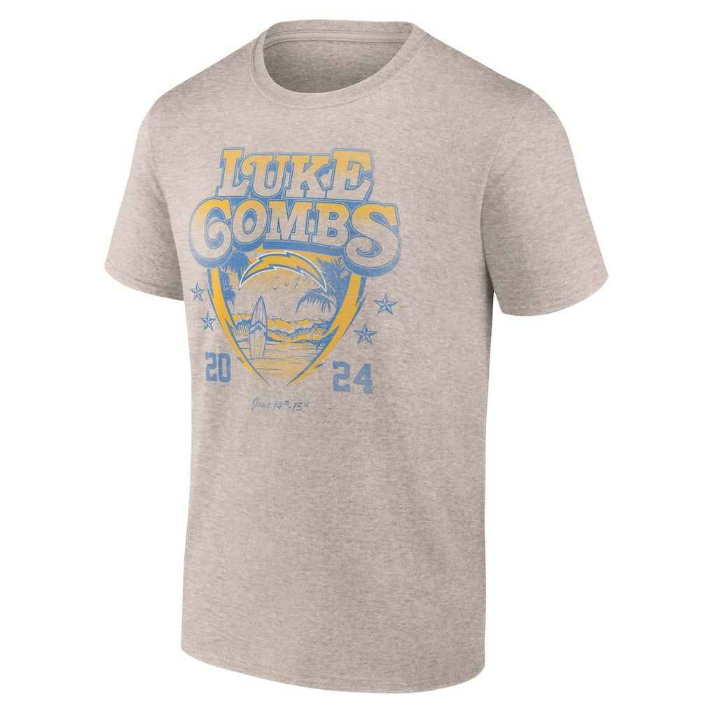 Luke Combs x Los Angeles Chargers Growin' Up and Gettin' Old Tour T-Shirt - Tan online
