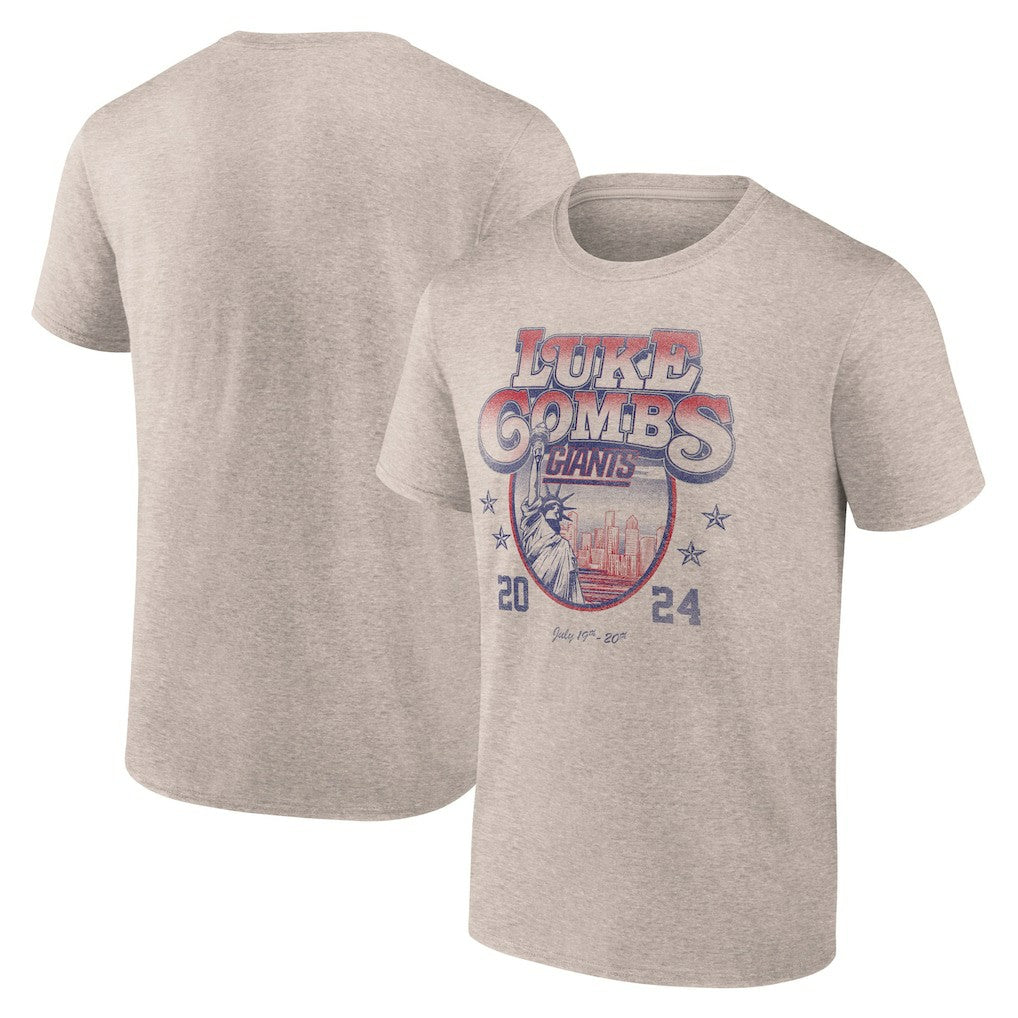 Luke Combs x New York Giants Growin' Up and Gettin' Old Tour T-Shirt - Tan on sale