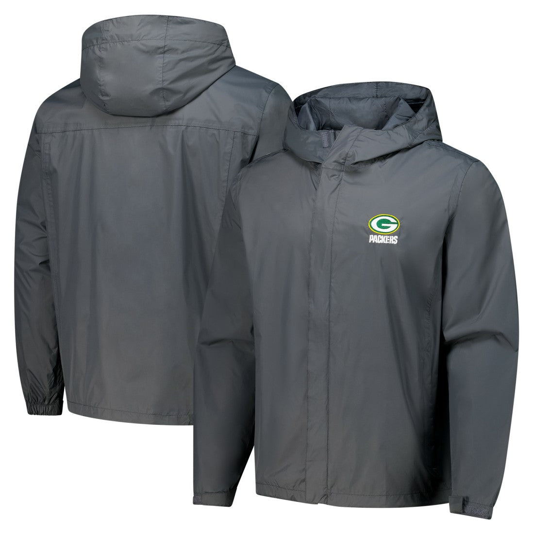 Green Bay Packers Dunbrooke Tropic Waterproof Packable Full-Zip Hoodie Jacket  - Graphite on sale