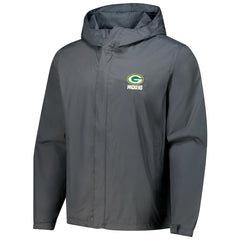 Green Bay Packers Dunbrooke Tropic Waterproof Packable Full-Zip Hoodie Jacket  - Graphite on sale